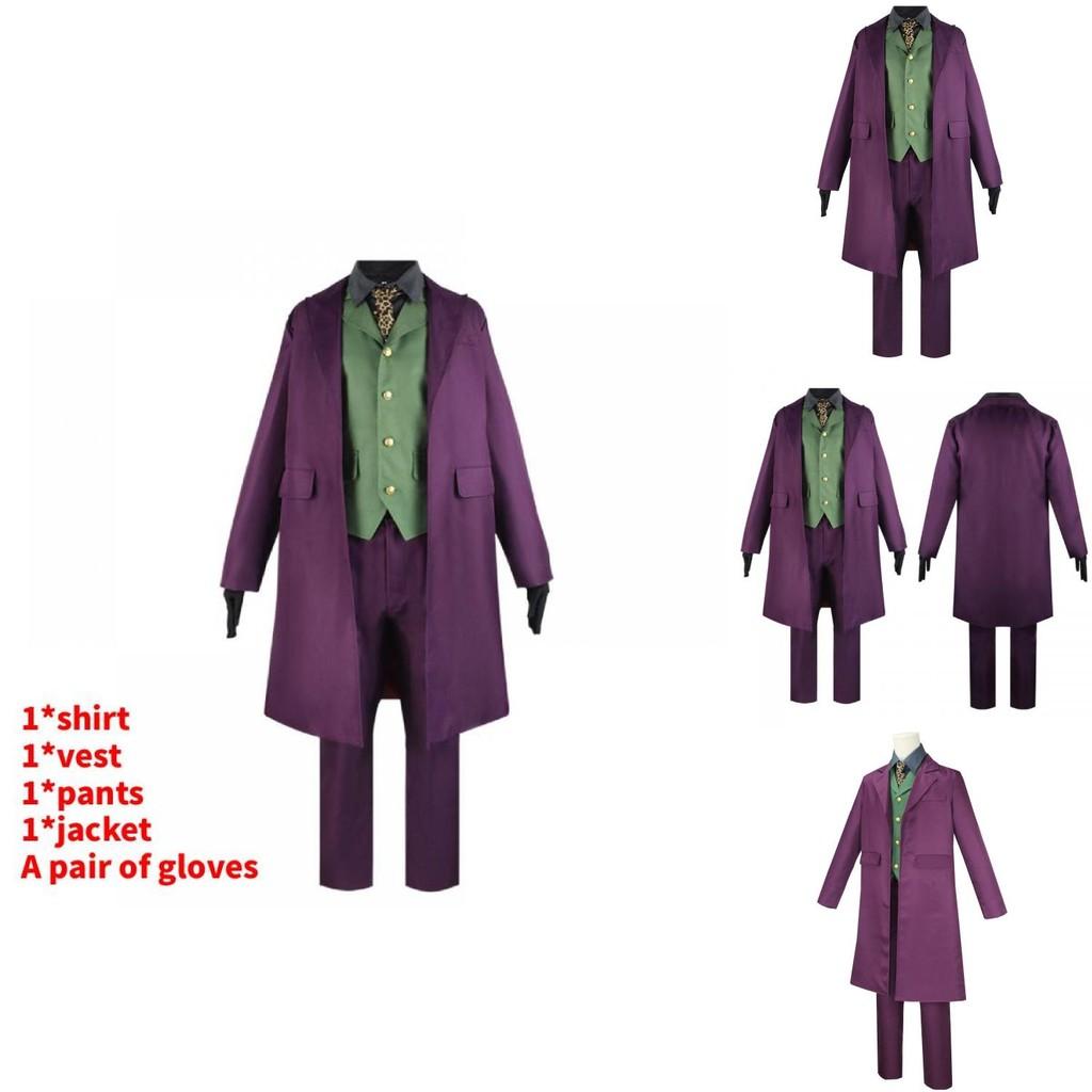 Batman The Dark Knight Joker Heath Ledger Cosplay Suit With Polyester Fabric For Halloween Themed Parties