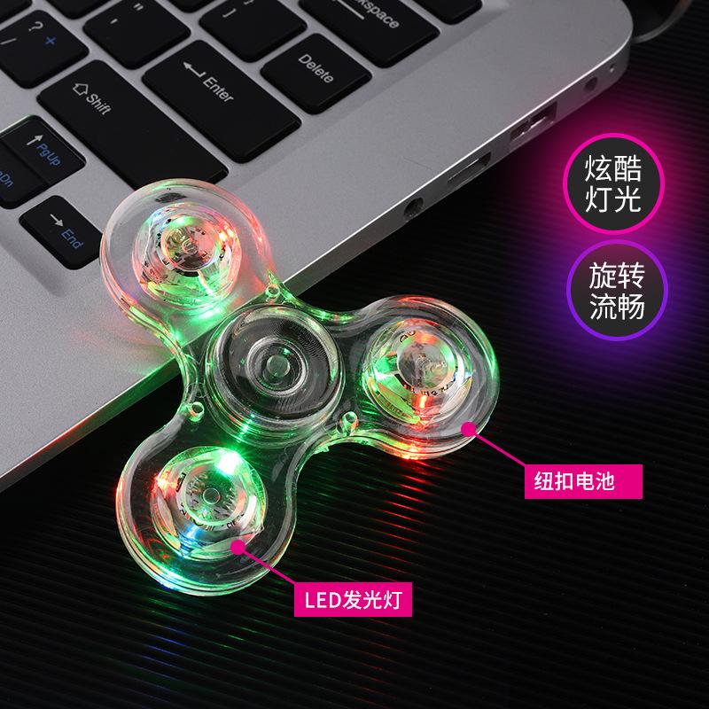Lysende LED-lys Fidget Spinner Håndtopp Spinnere Lys i mørket Lys EDC Figet Spiner Finger Stresslindringsleker