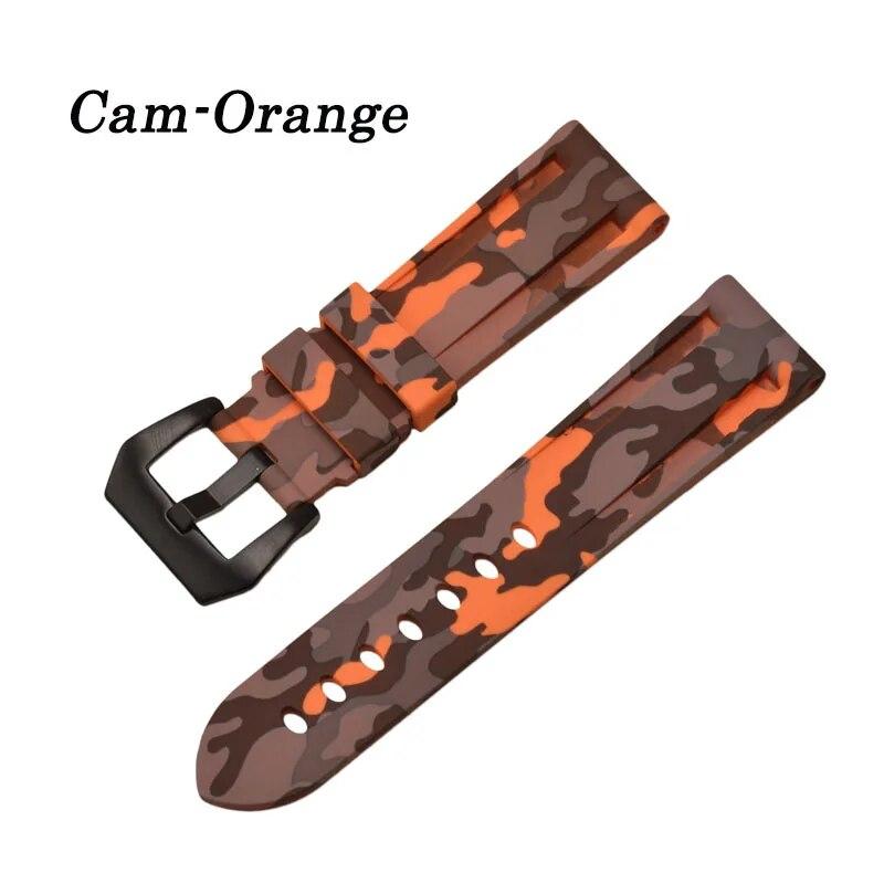 Universal 20mm 22mm 24mm 26mm Silikon Armband Camouflage Gummi Armband Sport Ersatz Uhr Band für männer Handgelenk Band