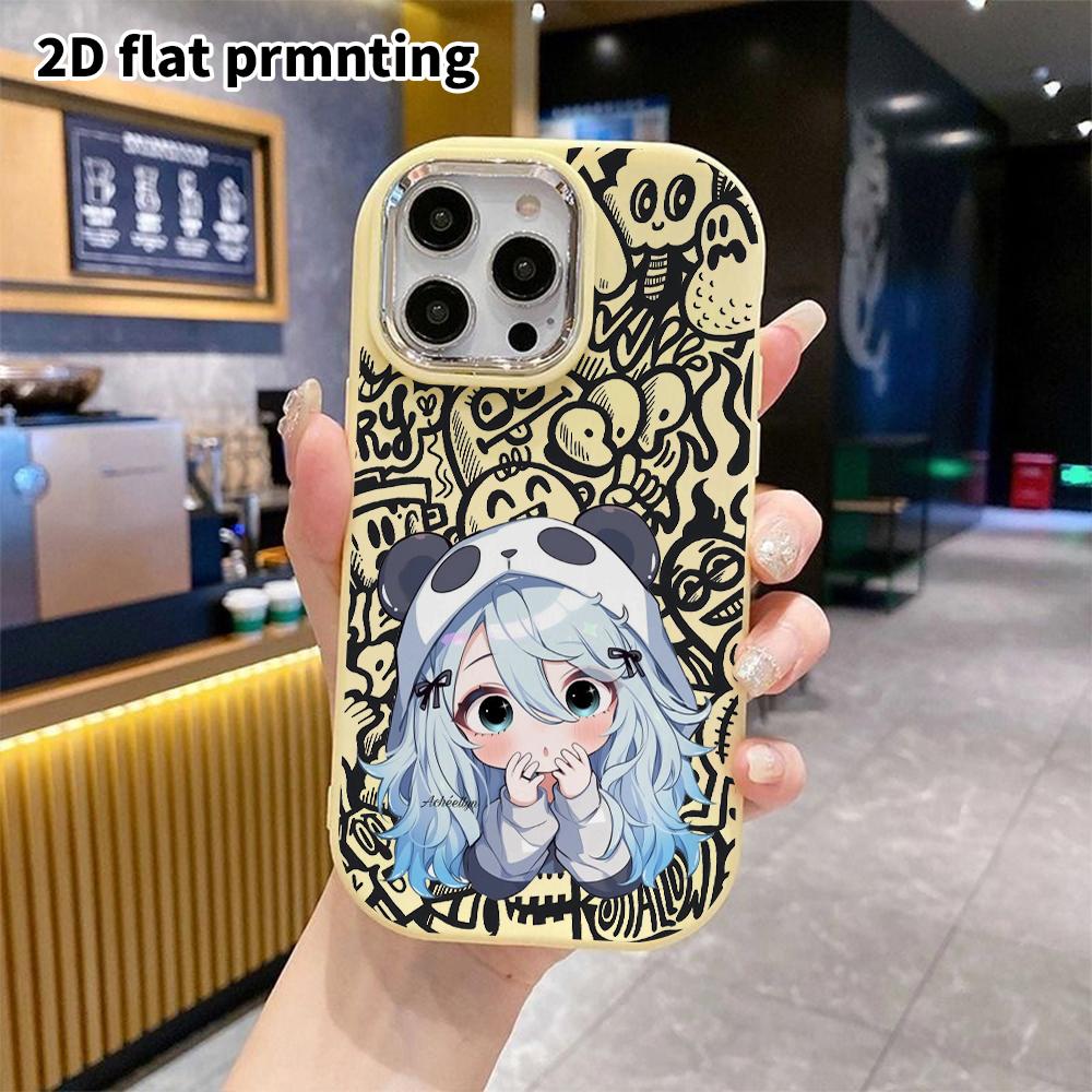 Phone Case: 2D Flat Design Suitable for iPhone 18 17 16 15 14 13 Pro Protective Case, Couple Style, Surprise and Shy, Christmas and Halloween Gift
