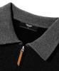 TRILLION Color Work Collar Zip-Up Knit Jacket [Black]