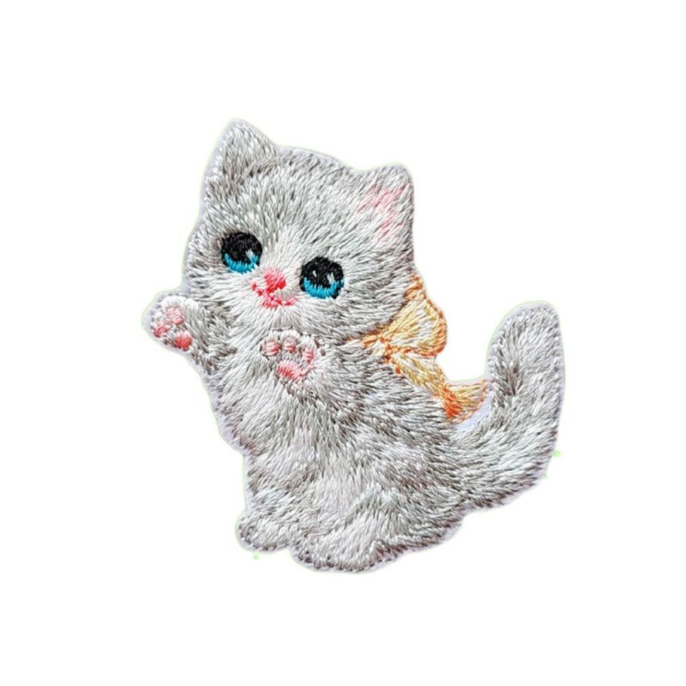 DIY Clothing Patch Clothes Stickers Clothes Appliques Cartoon Cat Embroidered Patch  Sewing