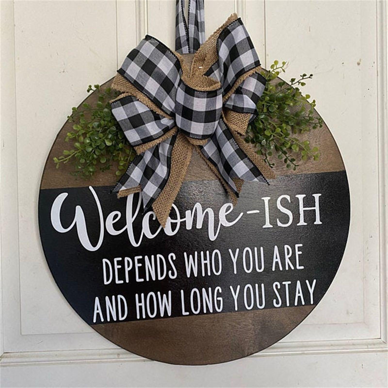 

(SU)Приветственный знак для входной двери крыльца Открытый декор Пружина Деревенский круглый деревянный подвесной декор Новые повседневные потребности