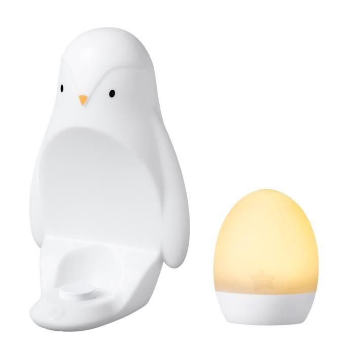 Tommee tippee veilleuse pingouin 2-en-1, œuf lumineux nomade, luminosité réglable, usb