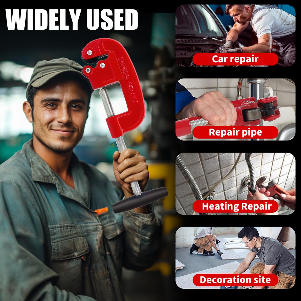 Pipe Cutter Tool Metal Tube Cutter Heavy Duty Tubing Cutting with Blade Precise Plumber Pipe Cutting Tools for Pipeline Repair