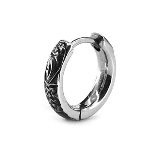 

Lion Hawaiian Hoop Surgical Stainless Single Sold Comes with Custom LION HEART Heart, Wrapped, Earrings, Round, Steel, Silver, Hypoallergenic, Ear,