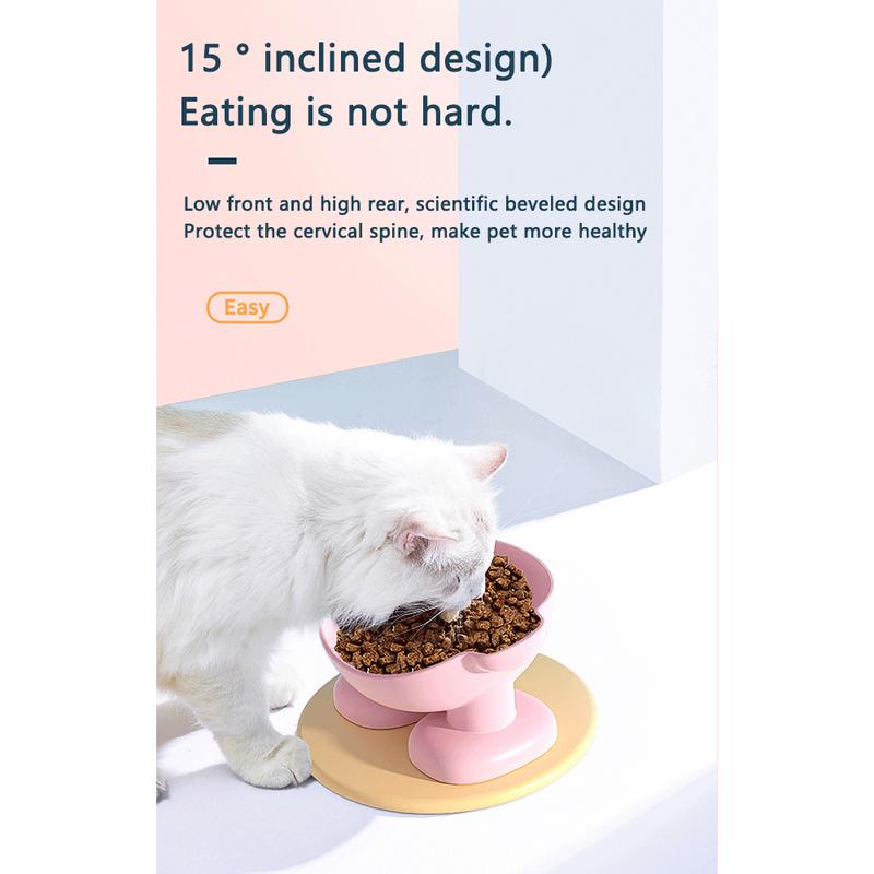 Cute Pet Bowl Tilted Cat Food Bowl Whisker Friendly, Anti Vomiting, Slanted Macarons Series Cat Bowls Indoor Pet Supplies