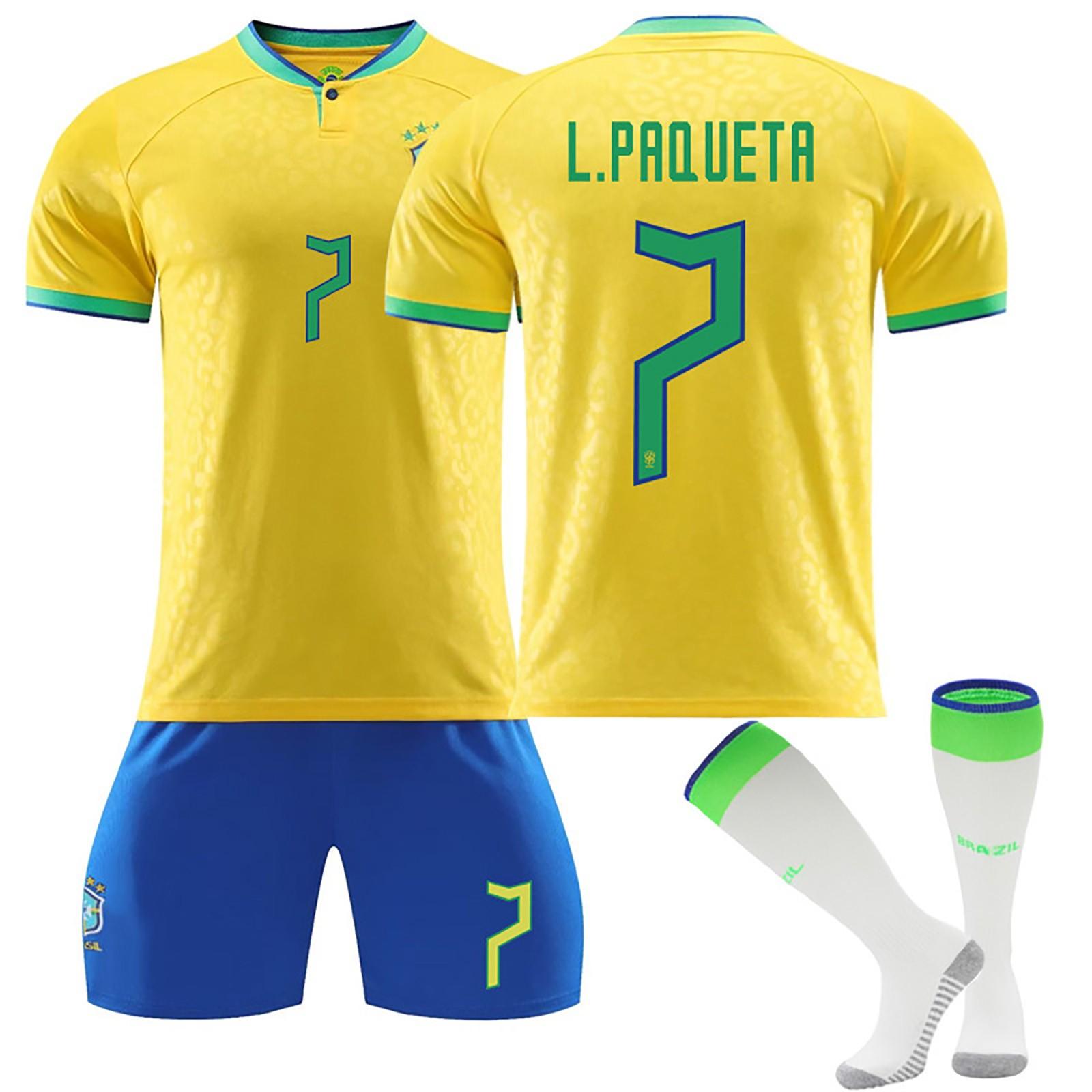 Brasile Maglie Casa Tuta da Allenamento Calcio Bambino Set S