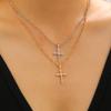 Shiny Cross Charm Crystal Pendant Necklaces for Women Men Fashion Silver Color Fine Chains Necklaces Birthday Gifts Jewelry