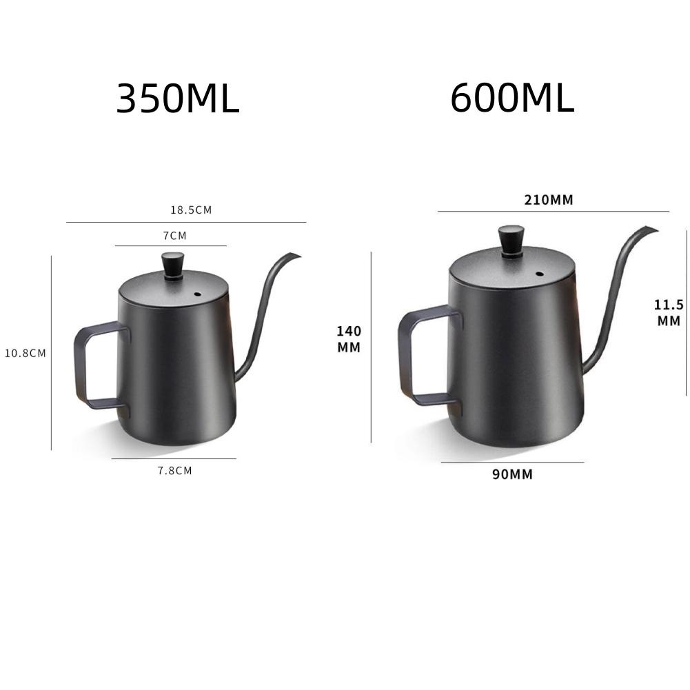 304 Stainless Steel Coffee Pots 350ML / 600ML Narrow Spout
