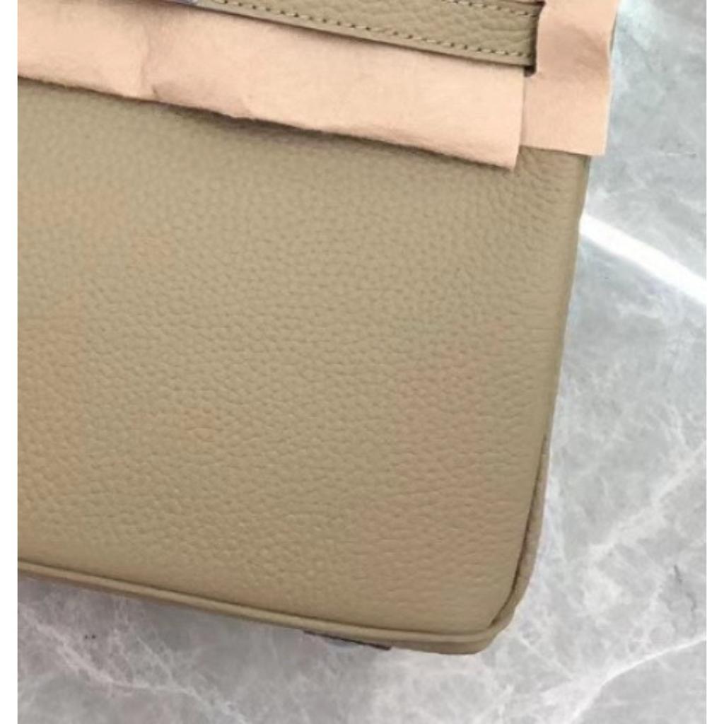 Factory Direct Wholesale Lychee Pattern First Layer Cowhide 25cm/30cm Silver Buckle Platinum Bag, Genuine Leather Women's Bag Lady
