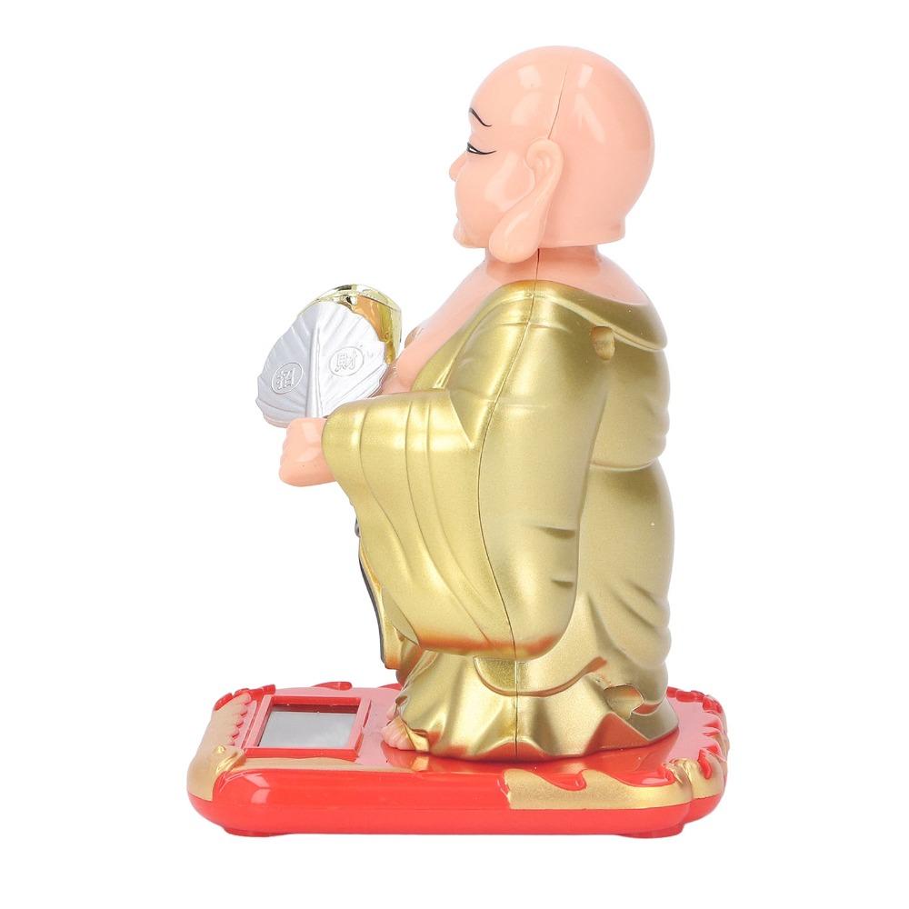 Plastik Solar Wackel-Buddha Figur Gold Auto Armaturenbrett Licht Angetriebene Dekoration Büro Schreibtisch Display