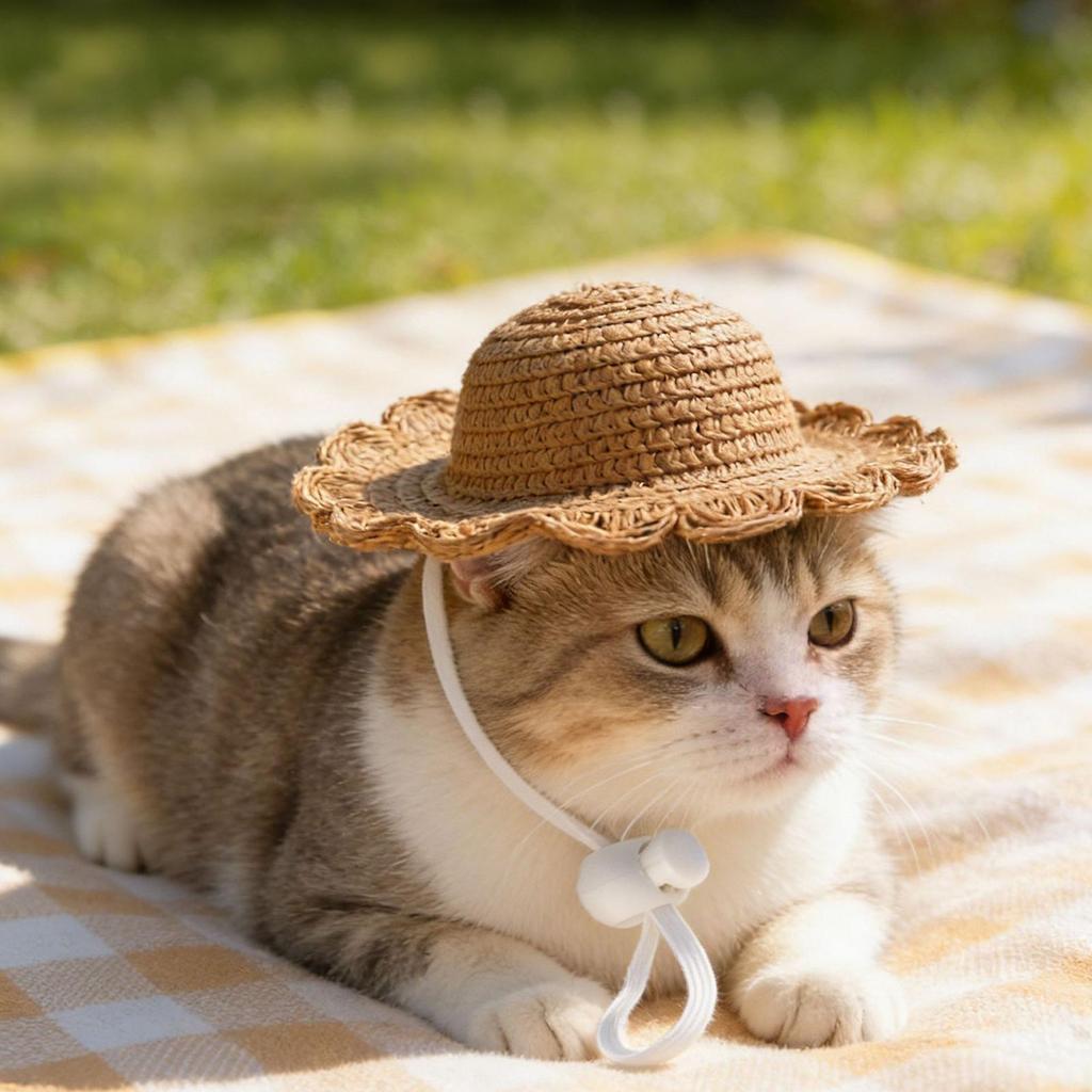 Cappello di Paglia per Cane Traspirante Copricapo per Cucciolo Cappello di Paglia Estivo per Gatto per Genitori di Animali Amanti degli Animali Scarpe da Ginnastica Spiaggia Parco Passeggiata Escursionismo