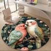 1PC Parrot Floral Office Round Area Rug, Indoor Mat Suitable ForOffice, Under Office Chairs Bedroom Living Room Home Decor, Room Deco,  F026