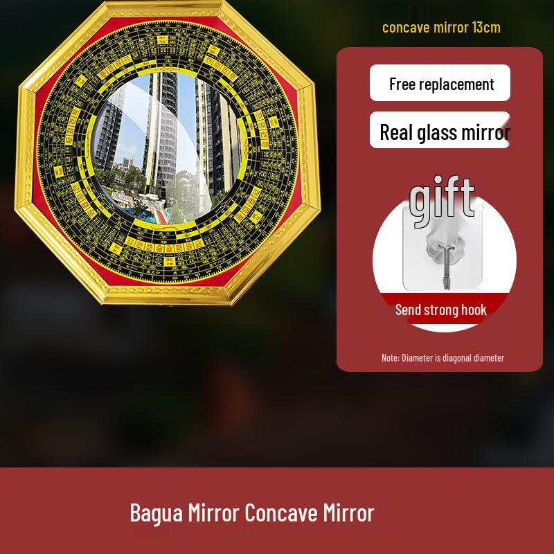 Pure Copper Bagua Convex Mirror for Home & Shop Décor