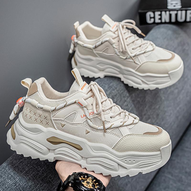 Men Summer Spring Autumn Casual Sports Sneakers Breathable Comfortable ThickSole Mesh Fashion New Trend Men's Shoes Versatile Thick Soled Chunky