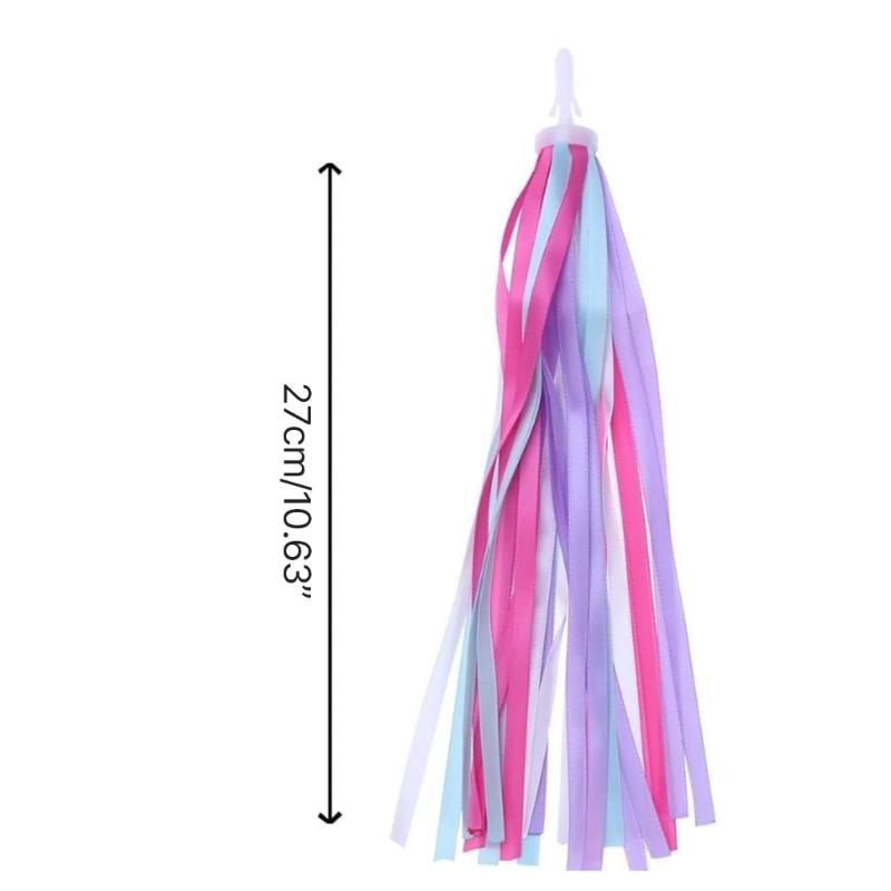 1 Pair Bicycles Ribbon Grips, Bike Streamers Set, Colorful Handlebar Tassels, Scooter Tassels Rainbow for Boys and Girls