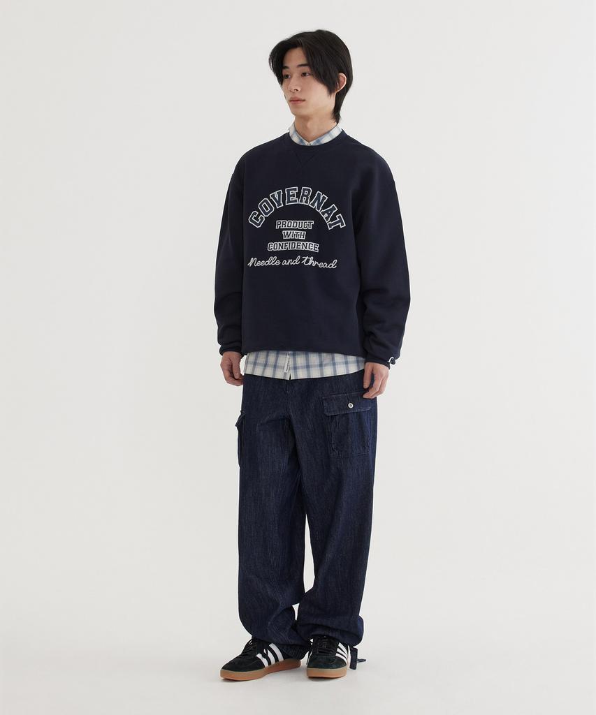 COVERNAT Classic Arch Logo Sweatshirt Dark Navy