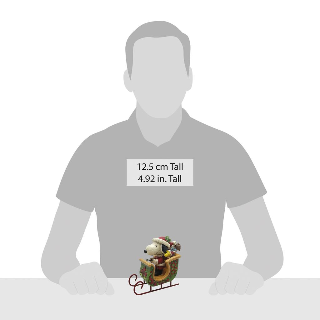 JIM SHORE Snoopy Woodstock In Sleigh 6015038 & <Christmas>