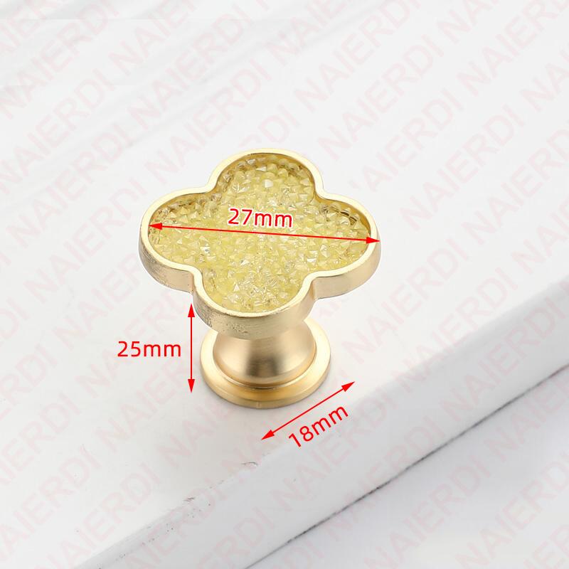 NAIERDI Heart Diamonds Cabinet Handles Zinc Alloy Lucky Clover Furniture Handles Drawer Knob Kitchen Wardrobes Dresser Knob