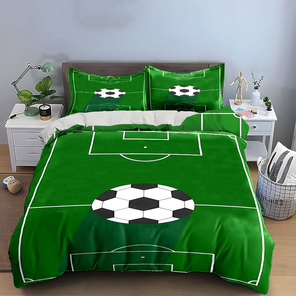 Soccer Field and Ball. Bedding Sets Duvet Cover Sets Duvet Covers Pillowcases(1*Duvet Cover 2*Pillowcases Without Duvet Insert)