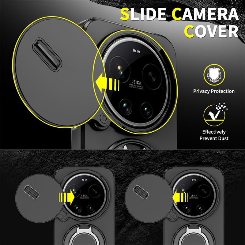 Fundas Para For Xiaomi 17 Ultra Case Shockproof Magnetic Car Mount Cover For Mi 17 Ultra Cases Camera Slide Lens Protect Coque