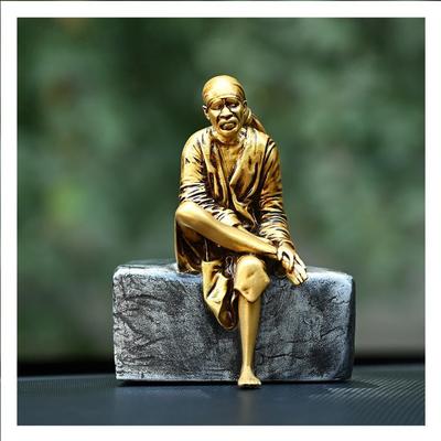 Saibaba Idol Socha Širdi Sai Baby Sai Baba Idol Murti Náboženská Soška Boha na Palubní Desku Auta & Domácí Dekorativní Exponát Dárkový Předmět