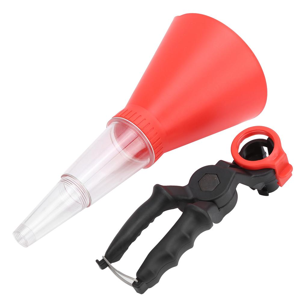 Engine Oil Funnel with Adjustable Fixed Bracket Drip Free Filling Spout Pour Tool Kit