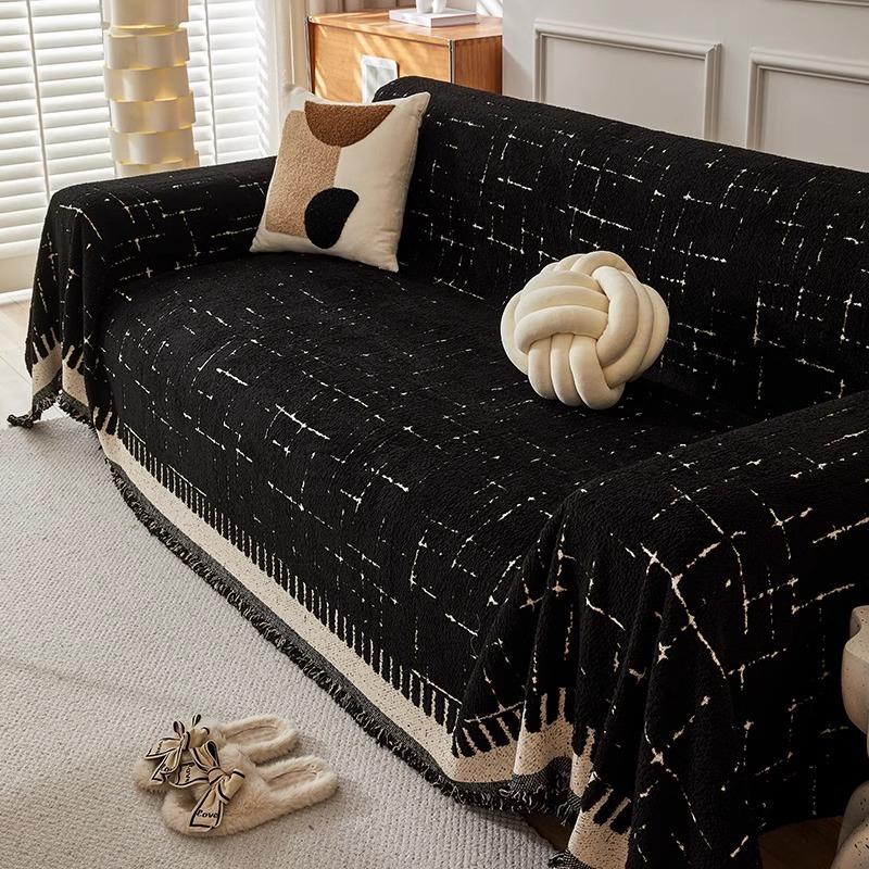 Boho Woven Sofa Towel with Tassels Air-conditioning Quilt Couch Towel for Living Room Camping Picnic Blanket Throw Blanket