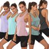 Damen Yoga Shirts Sportweste Fitness Tops Ärmelloses Shirt Quick Dry Tights Lauf Singlet Gym Kleidung