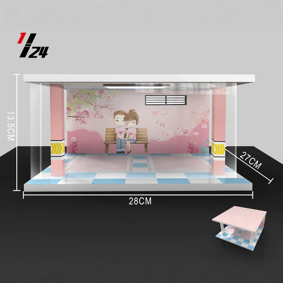 1/32 1/24 1/18 Scale Lighting Parking Lot Assembly Toy Diecast Alloy Model Car Garage DIY Scene Collection Display Toy Car Gift