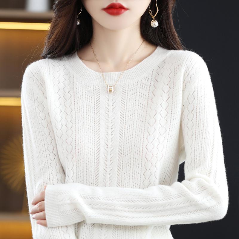 Jesień i Zima Nowy Sweter Pulower z Okrągłym Dekoltem Swobodny Sweter Damski Sweter Dzianinowy Bazowy