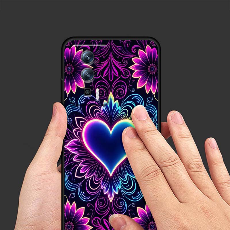Luxurious Love Design Art For Xiaomi Redmi 12 13C 12C 13 10C 9T A2 9A 9C 7A Note 10S 8T 10 9 8 Pro 4G 5G Black Phone Case