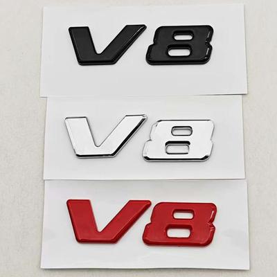 Pour Mercedes Benz AMG GL ML SL 500 220 C63 S500 V8 Accessoires ABS Chrome Noir V8 Logo Lettres Garde-boue de Voiture Emblème Badge Autocollant