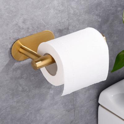 Roll Paper Holder Self-adhesive Bathroom Supply Anti-corrosion Stainless Steel Tissue Dispenser Towel Storage Rack Practical