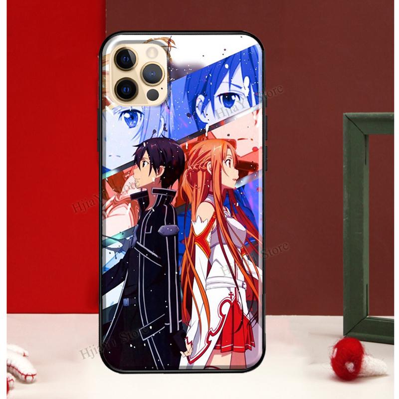 

Чохол Sword Art Online Kirito Asuna SAO для iPhone 11 12 13 Pro Max mini 6S 7 8 Plus XR X XS MAX SE 2020 Задня кришка Coque iphone 5 5S SE