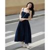Demana Vintage Denim A-Line Adjustable Strap Dress