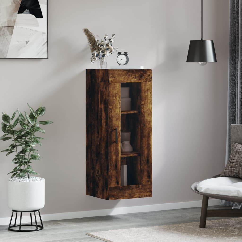 Wall Cabinet Smoked Oak 34.5 x 34 x 90 cm