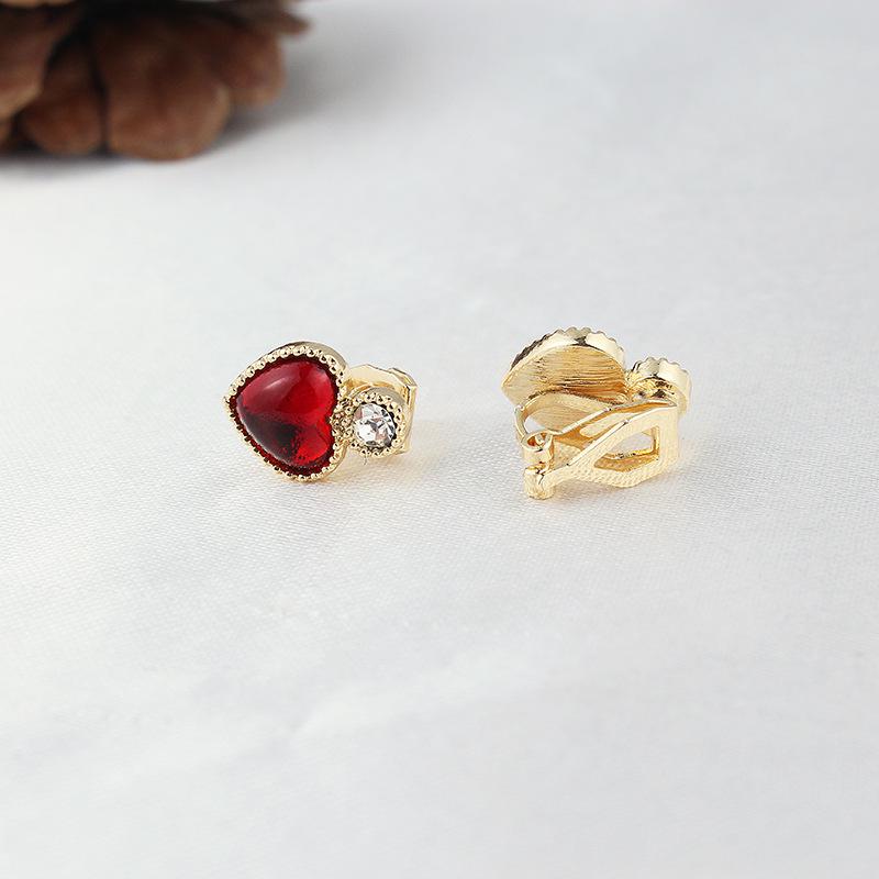 Tipsy Liquor-Filled Candy Sterling Silver Heart Stud Earrings - Vintage Japanese & Korean Fashion