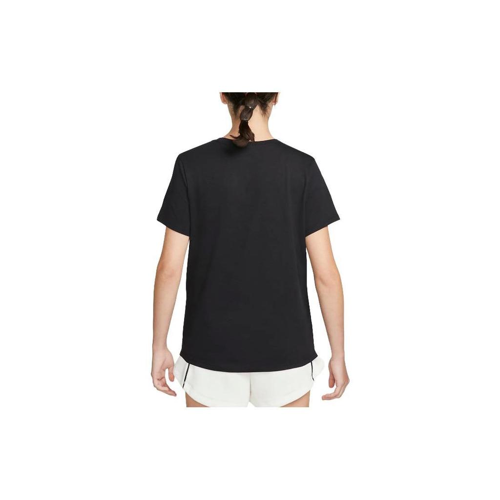 Nike Solid Color Round Neck Short Sleeve T-Shirt Women tops Black DX7905-010