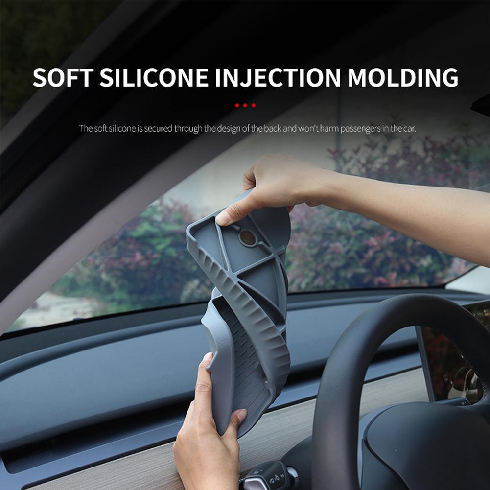 Magnetische versteckte Ablage Armaturenbrett Aufbewahrungsbox Silikon Taschentuch Brillen Aufbewahrungskoffer Auto Kleinteile Organizer Tablett für Tesla Model 3 Y