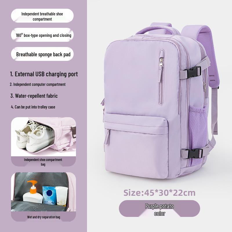 Expandable Travel Backpack with Shoe Compartment and Wet/Dry Separation for Men and Women - Perfect for Short Trips and Business Travel