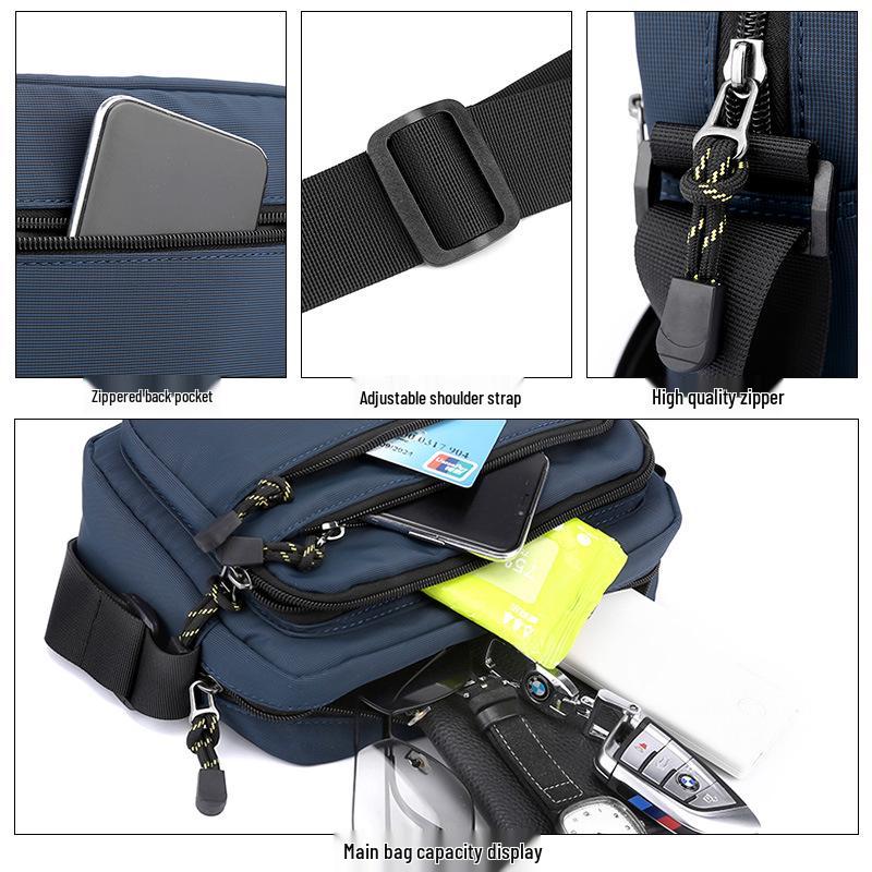 Herren Oxford Canvas Umhängetasche - Kleine Crossbody für Geschäftliche und Freizeitliche Nutzung