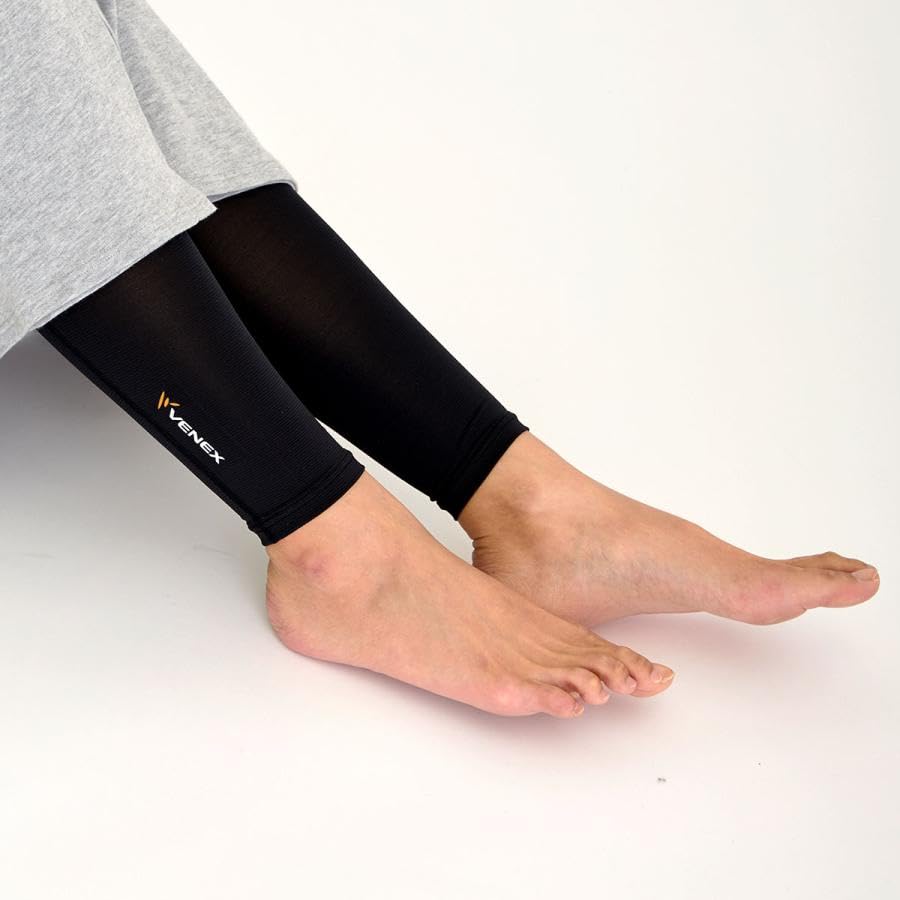 VENEX Recovery Wear and Ankle Accessories Leg Comfort Black L 6113 Knee, Calf, (03)