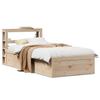 Vidaxl Bed Frame with Headboard, 90x190 Cm, Solid Pine Wood