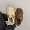 Women's Large Size Faux Lamb Suede Soft Sole Winter Warm Fur Beanies Padded Lined Ankle Boots Non-Slip Hiking Sports Cotton Boots