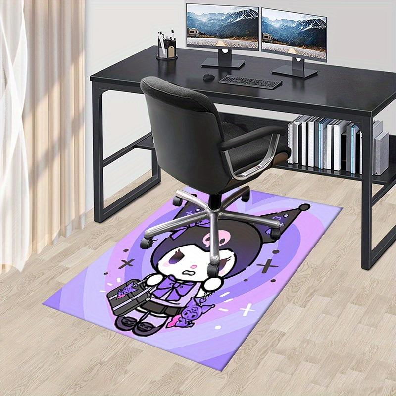 

1pc Gothic Lolita Cat Ears Skull Head Office Desk Mat Under Chair Rug Gift Universal Cute Cartoon Anime Decorative Floor Carpet for Home Bed 60cm by 90cm