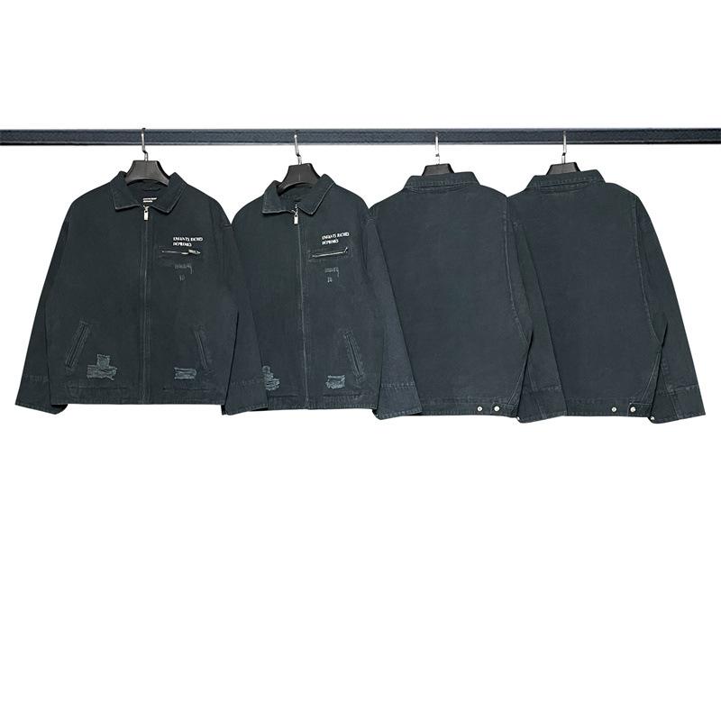 ERD CRAZY melancholy rich second generation niche trendy brand washed old broken ring loose men's denim jacket