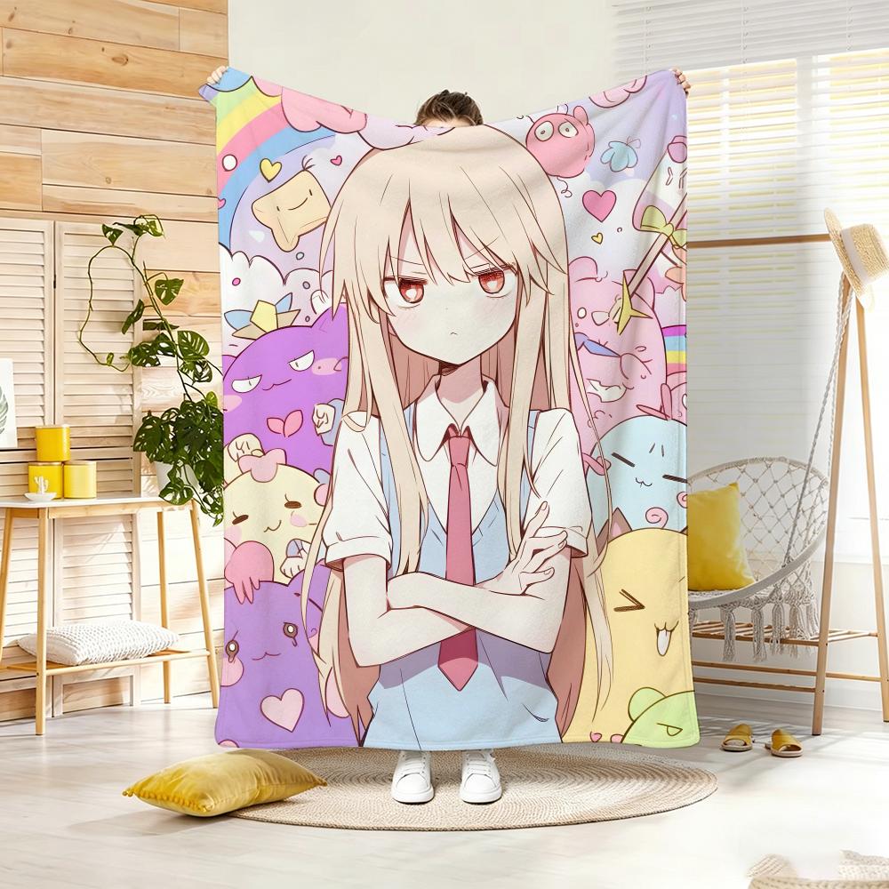 Anime Character MMashiroS ShiinaS Throw Soft Warm Throw Blanket for Bedroom Living Room Bed Travel Camping Picnic Gift