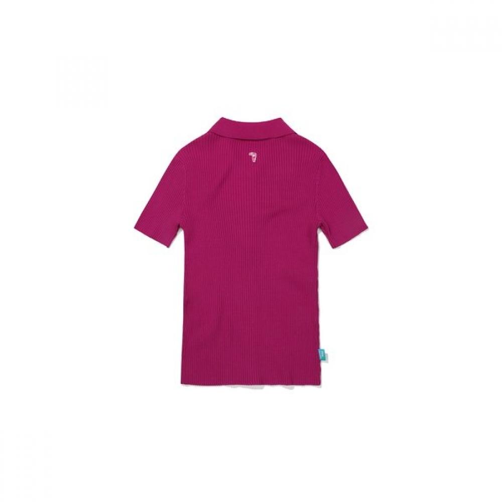 Women Two Way Knit Zip Up  Pink 